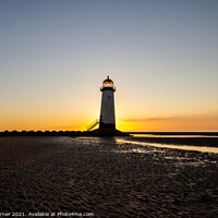 Buy canvas prints of Talacre Lighthouse Sunset by Gary Turner
