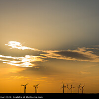 Buy canvas prints of Sunset Above Ogden Moor Wind Farm by Gary Turner