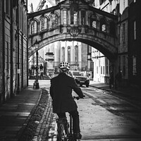 Buy canvas prints of Cyclist under the Bridge of Sighs, Oxford by Gary Turner
