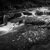 Buy canvas prints of Judy Woods Waterfall Monochrome by Gary Turner