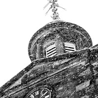 Buy canvas prints of Church clock in the snow by Gary Turner