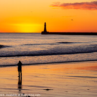 Buy canvas prints of Photographer and sunrise at Roker Pier, Sunderland by Gary Turner