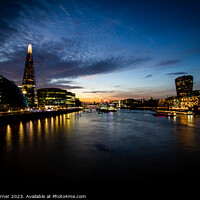Buy canvas prints of The Shard and River Thames Sunset by Gary Turner