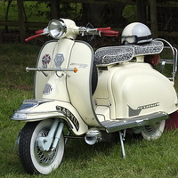 Buy canvas prints of  Classic 60's Lambretta scooter by Adrian Beese