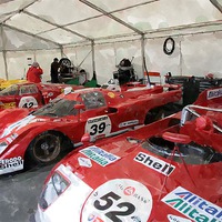 Buy canvas prints of  Classic racing Ferrari and Alfa Romeos by Adrian Beese