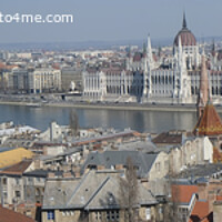 Buy canvas prints of Panoramic picture of Budapest and River Danube by Adrian Beese