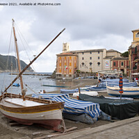 Buy canvas prints of Sestri Levante Poets Bay  by Adrian Beese
