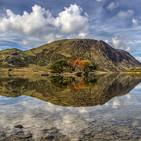 Buy canvas prints of Crummock Water Calmness by Dave Massey