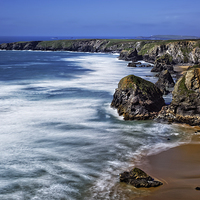 Buy canvas prints of Rock Stacks at Bedruthan Steps by Dave Massey