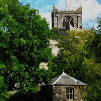 Buy canvas prints of The Priory at Cartmel in the summertime..., by Andy Blackburn