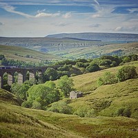 Buy canvas prints of Train crossing Dent Head Viaduct in Yorkshire  by Andy Blackburn