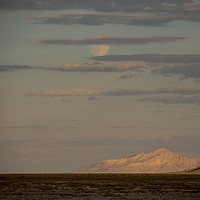 Buy canvas prints of  Moonrise and Mountains by Brent Olson