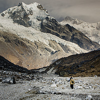 Buy canvas prints of Hikers and Kanchenjunga by Brent Olson