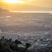 Buy canvas prints of Salt Lake at sunset by Brent Olson