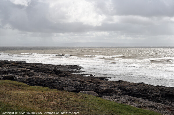 Stormy sea Ogmore Wales Picture Board by Kevin Round