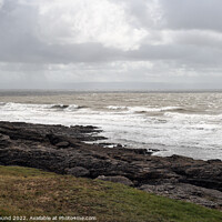 Buy canvas prints of Stormy sea Ogmore Wales by Kevin Round