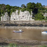 Buy canvas prints of Boats River Wye Chepstow Wales by Kevin Round