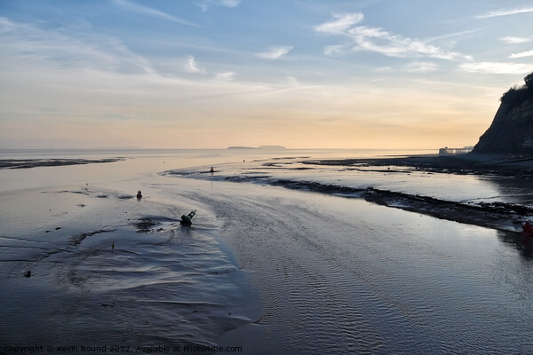 Severn Estuary sunset at low tide Picture Board by Kevin Round