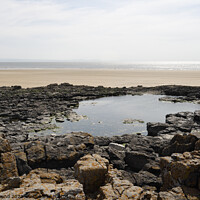 Buy canvas prints of Rock pool at Porthcawl Wales by Kevin Round