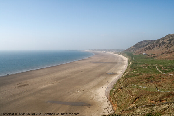 Rhossili beach Wales Picture Board by Kevin Round