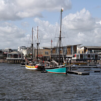 Buy canvas prints of Boats at Cardiff bay by Kevin Round