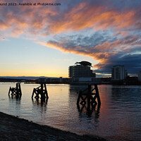 Buy canvas prints of Cardiff bay sunset by Kevin Round