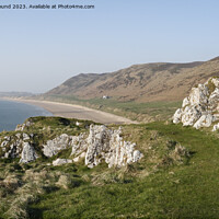 Buy canvas prints of Rhossili Coast Wales by Kevin Round