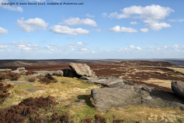 Stanage Edge Landscape Moorland Picture Board by Kevin Round