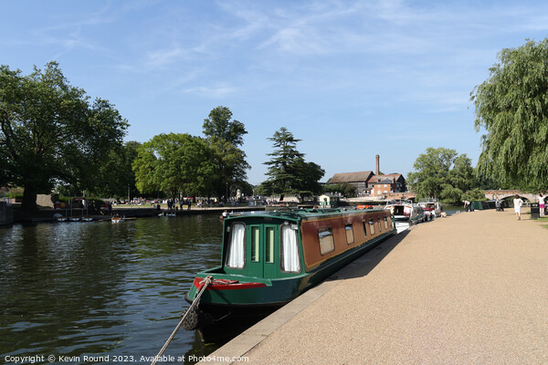 Stratford upon Avon Narrow Boat Picture Board by Kevin Round