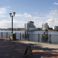 Buy canvas prints of  Scenic view of Cardiff Bay by Kevin Round