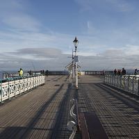 Buy canvas prints of People fishing on Penarth Pier, Wales, UK by Kevin Round