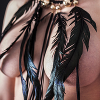 Buy canvas prints of Black feather necklace by Chris Watson