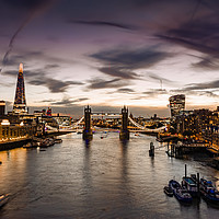 Buy canvas prints of London Tower Bridge at Twilight with London Skylin by Christopher Fenton
