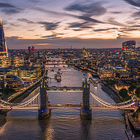Buy canvas prints of Aerial View of London Tower Bridge & River Thames by Christopher Fenton