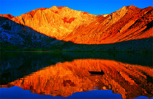Sunset  in Convict Lake, Mammoth Lakes, California Picture Board by Eyal Nahmias