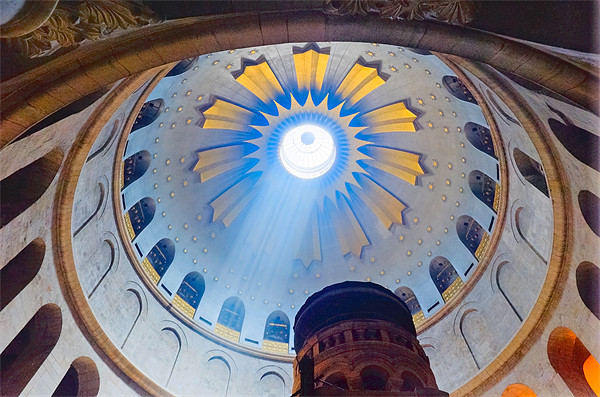 Jerusalem: The Church of the Holy Sepulcher dome. Picture Board by Eyal Nahmias