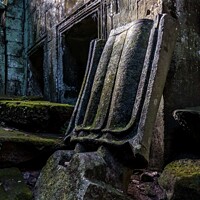 Buy canvas prints of Preah Khan temple Close up, Cambodia by Jo Sowden