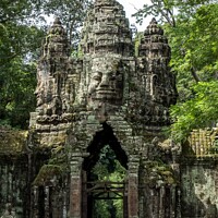 Buy canvas prints of South Gate Angkor Thom, Cambodia by Jo Sowden