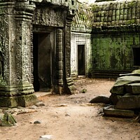 Buy canvas prints of Detail inside Ta Promh Temple, Cambodia by Jo Sowden