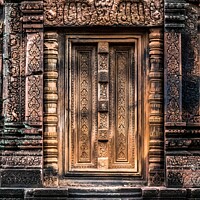 Buy canvas prints of Carvings  at Banteay Srei temple, Cambodia by Jo Sowden