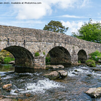 Buy canvas prints of The Bridge at Postbridge, Dartmoor by Jo Sowden
