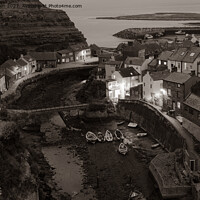 Buy canvas prints of Staithes in Mono by Jo Sowden