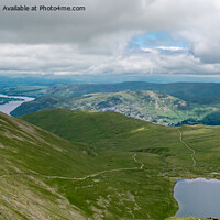 Buy canvas prints of Swirral Edge and Red tarn, The Lake District by Jo Sowden