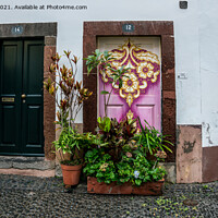 Buy canvas prints of Funchal Doors, Madeira by Jo Sowden
