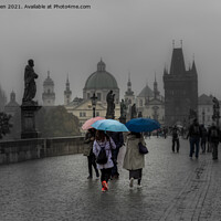 Buy canvas prints of A rainy day in Prague by Jo Sowden