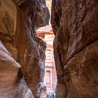Buy canvas prints of First View of the Treasury, Petra by Jo Sowden