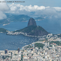 Buy canvas prints of  Captivating View of Sugar Loaf from Christ the Re by Jo Sowden