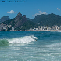 Buy canvas prints of Surfing in Rio by Jo Sowden