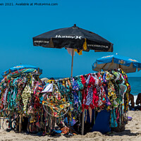 Buy canvas prints of Beach Vendor, Ipanema beach, Brazil by Jo Sowden