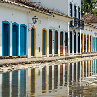 Buy canvas prints of Colourful Reflections, Paraty, Brazil by Jo Sowden